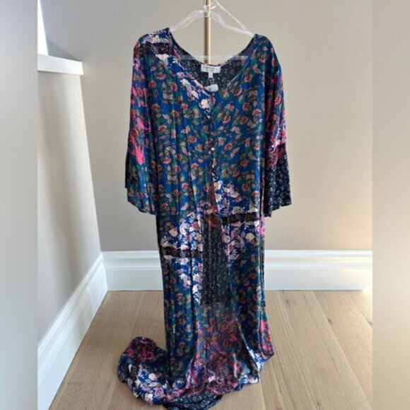 Hayden Los Angeles Kimono Beach Cover Up Floral Boho Size Large BNWT - Picture 3 of 5